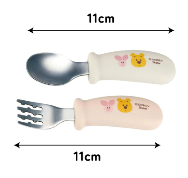 (Pre-Order) Skater asy-to-grip silicone spoon and fork set for babies and children Winnie the Pooh