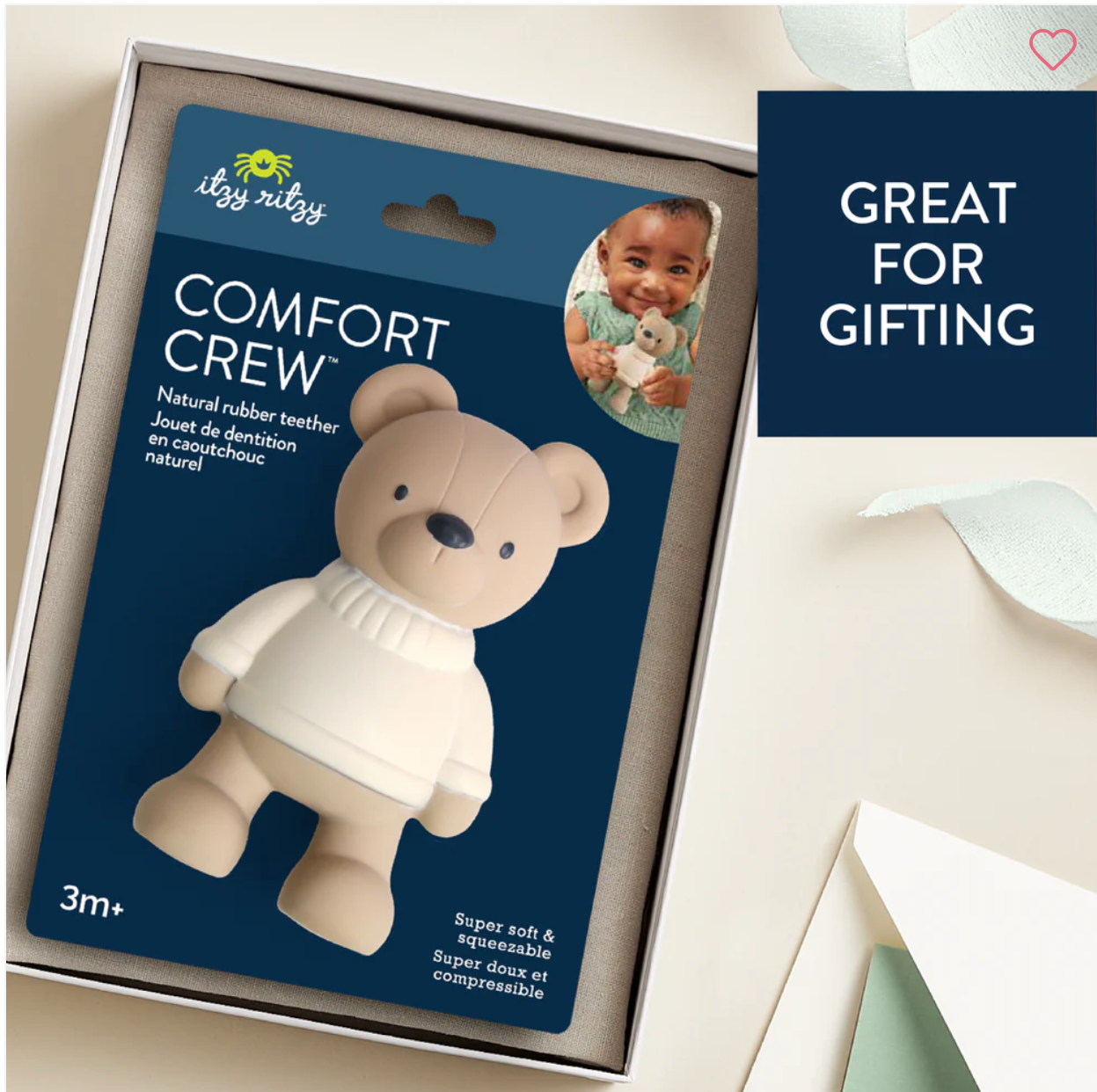 (Pre-order) Itzy Ritzy Natural Rubber Teether - Bear