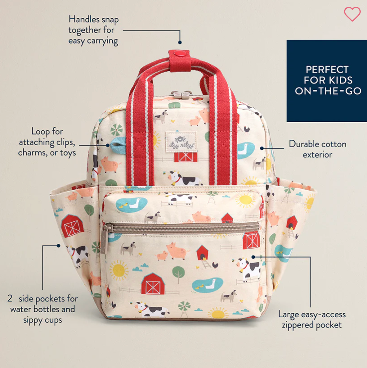 (Pre-order) Itzy Ritzy Toddler Backpack Farm