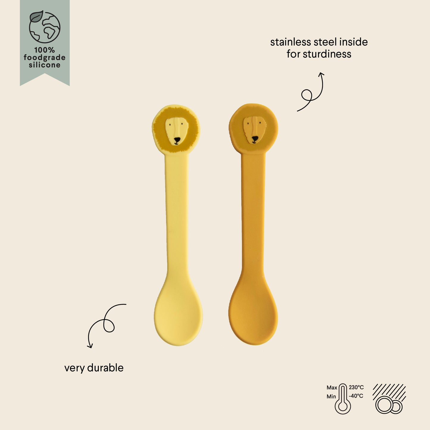 (Pre-Order) SALE Trixie Silicone spoon 2-pack - Mr. Lion