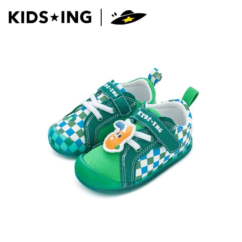 (PRE-ORDER) KIDSING GREEN CHECERED SHOES