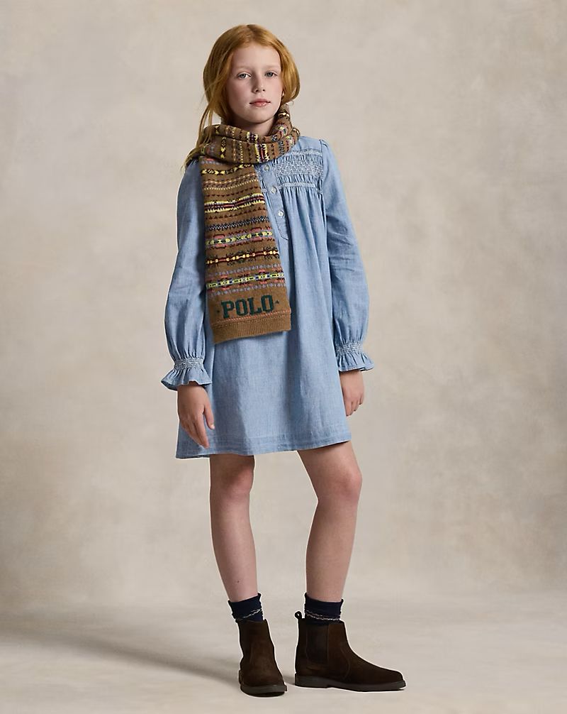 (Pre-Order) Ralph Lauren Smocked Indigo Chambray Dress