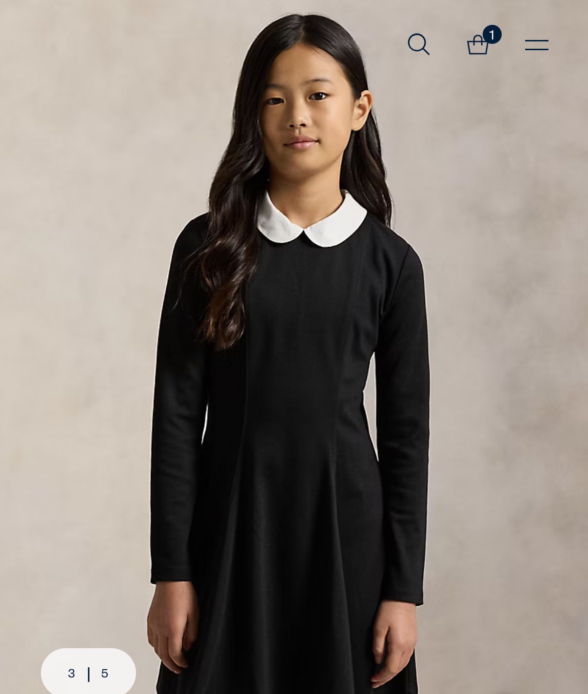 (Pre-Order) Raslph Lauren Contrast-Collar Ponte Dress