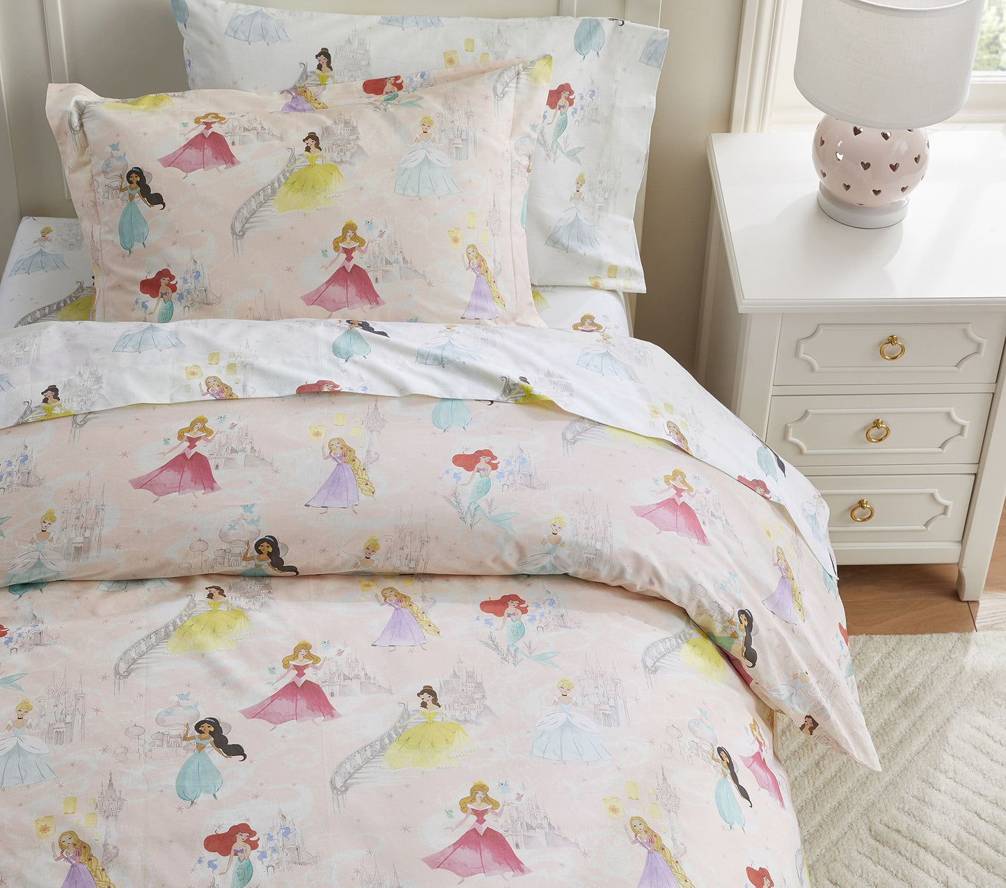 (Pre-Order) Pottery Barn Kids Disney Princess Castles Organic Duvet Cover & Shams