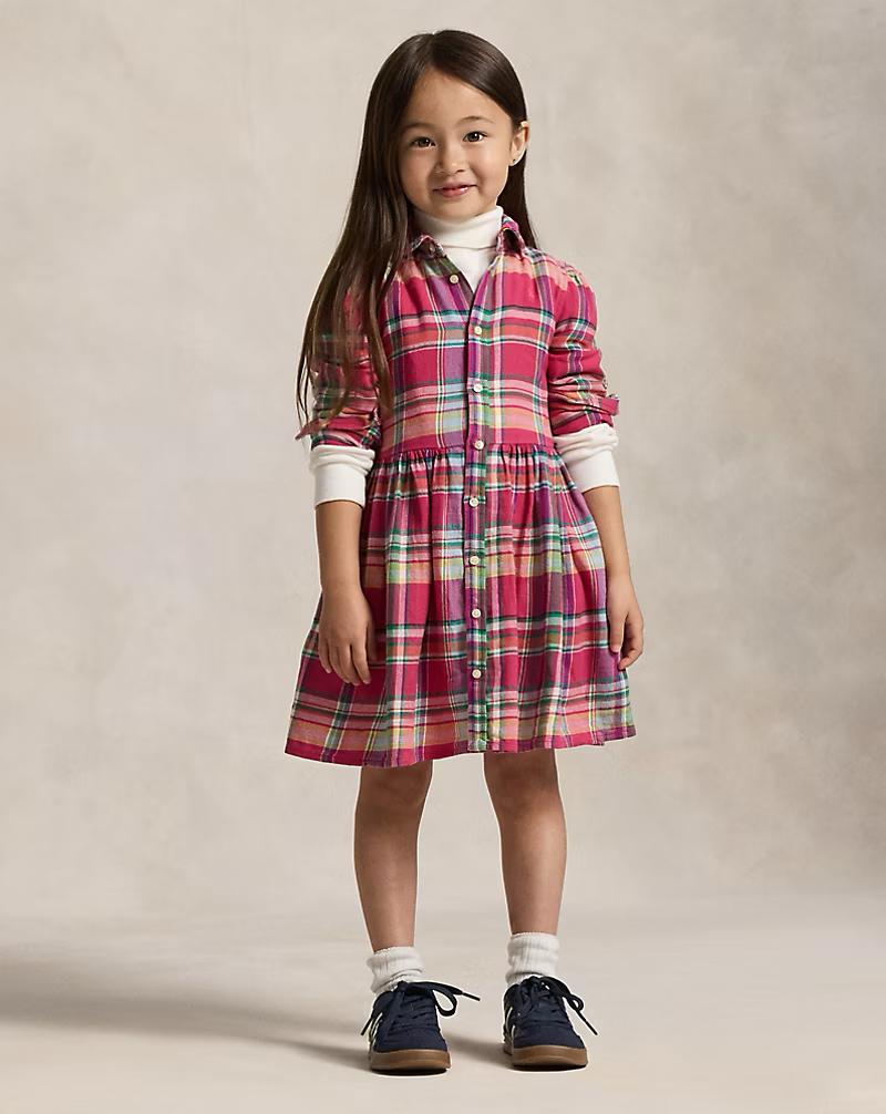 (Pre-Order) Ralph Lauren Plaid Cotton Twill Shirtdress