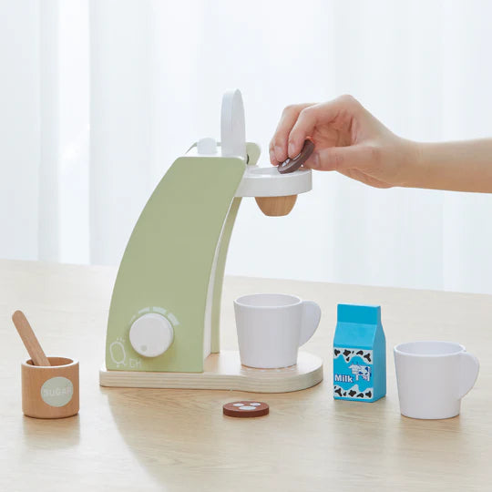(PRE-ORDER)Teamson Kids Little Chef Frankfurt 8 Piece Wooden Play Kitchen Coffee Machine Set