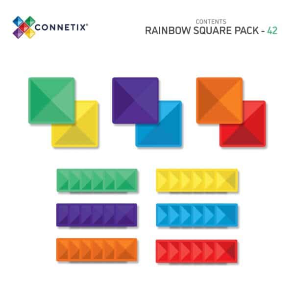 (PRE-ORDER) CONNETIX Rainbow Square Pack 42 pc