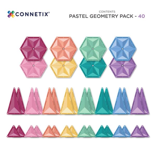 (PRE-ORDER) CONNETIX Pastel Geometry Pack 40 pc