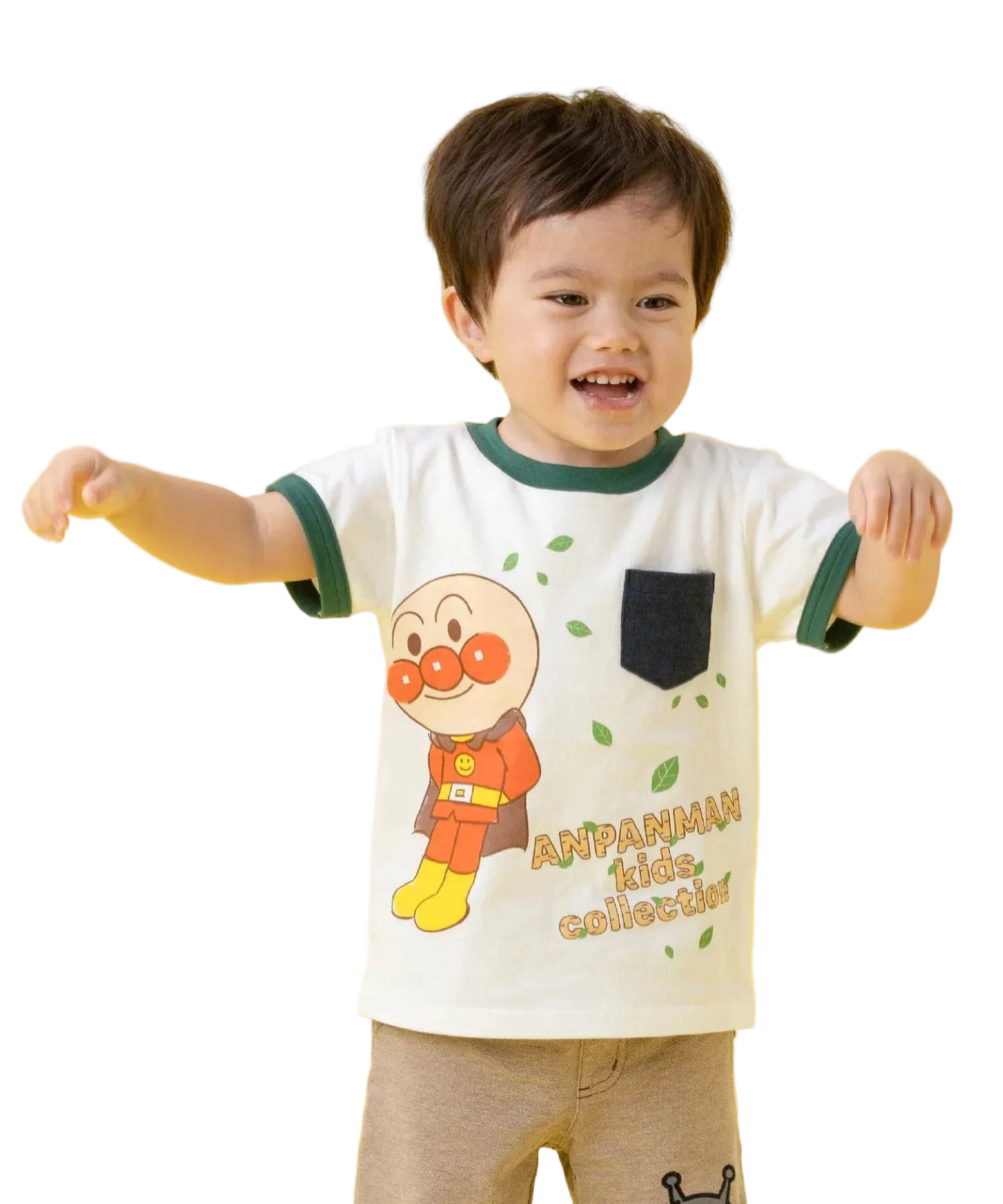 (Pre-Order) Anpanman Leaf Pattern Pocket T-Shirt