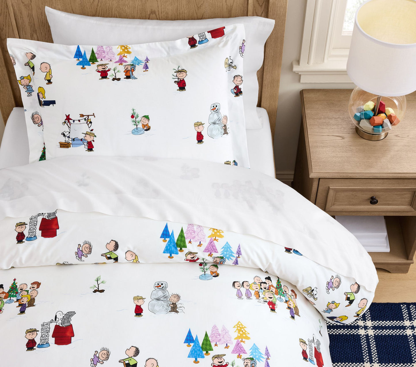 (Pre-Order) Pottery Barn Kids Peanuts Charlie Brown Holiday Organic Duvet Cover & Shams