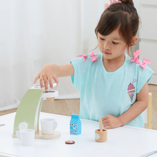 (PRE-ORDER)Teamson Kids Little Chef Frankfurt 8 Piece Wooden Play Kitchen Coffee Machine Set