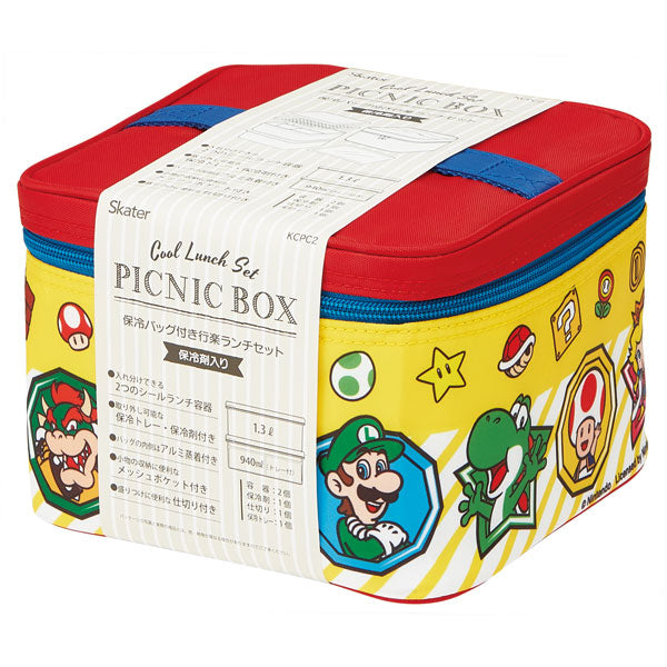 (Pre-Order) Skater acation Lunch Box with Cooler Bag [With Ice Pack] Super Mario