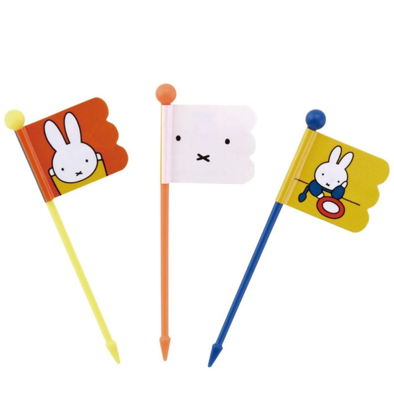 (Pre-Order) Skater Lunch Pick 9 pieces 3 patterns × 3 pieces Miffy Pick Skewer Flag