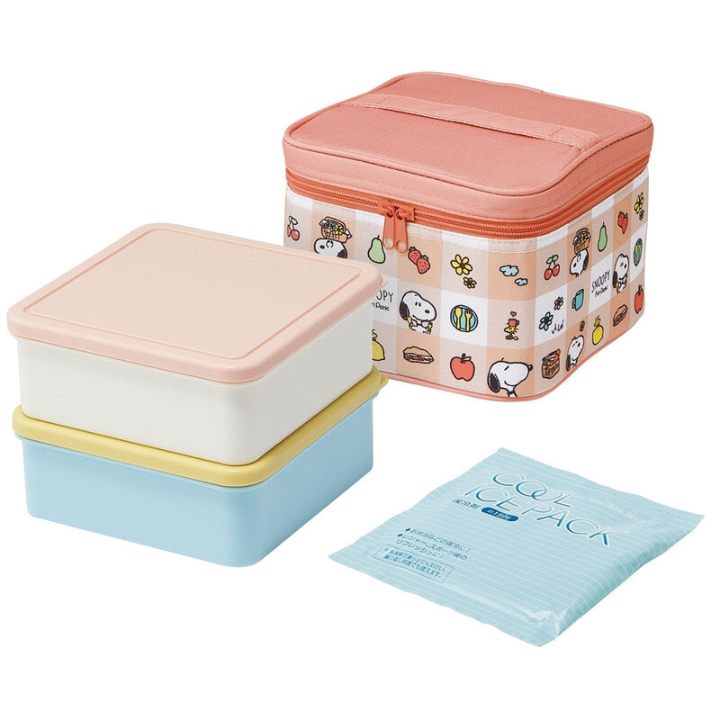 (Pre-Order) Skater Picnic Lunch Box Picnic Set Lunch Box Family Size Ice Pack Bag Snoopy