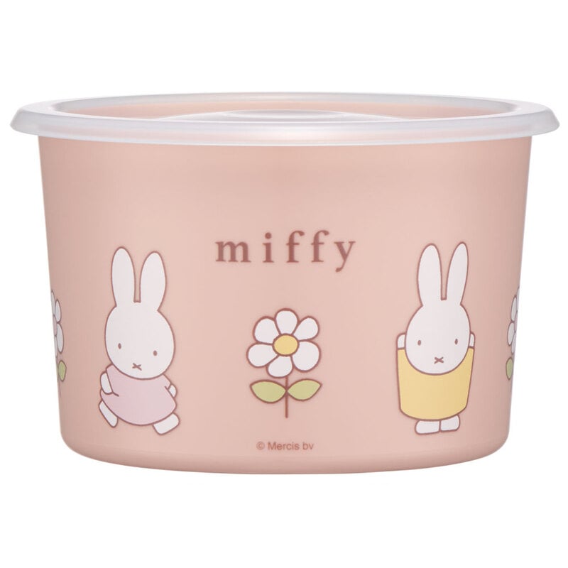 (Pre-Order) One-touch airtight food storage container, small, 600ml, plastic, Miffy Bunny design