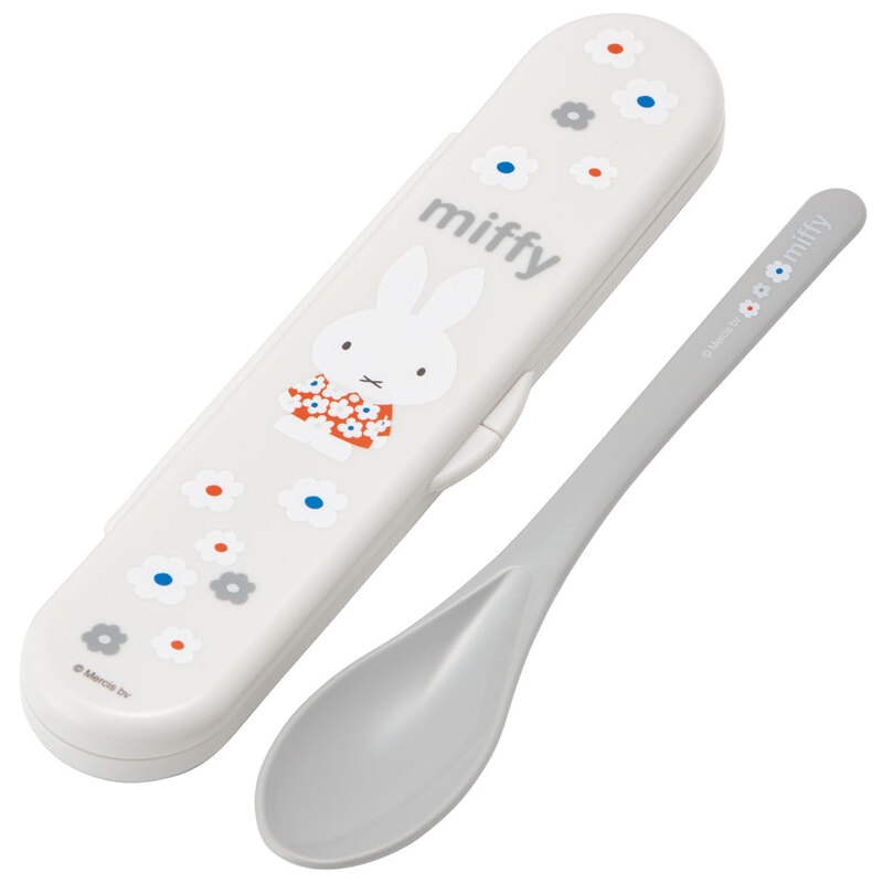 (Pre-Order) Skater Antibacterial spoon with case, dishwasher safe, cutlery, Miffy Bunny