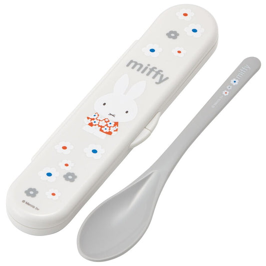 (Pre-Order) Skater Antibacterial spoon with case, dishwasher safe, cutlery, Miffy Bunny