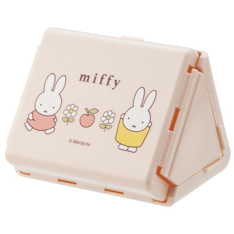 (Pre=Order) Skater Antibacterial, foldable rice ball case for children, microwave-safe, featuring the character Miffy and Bunny