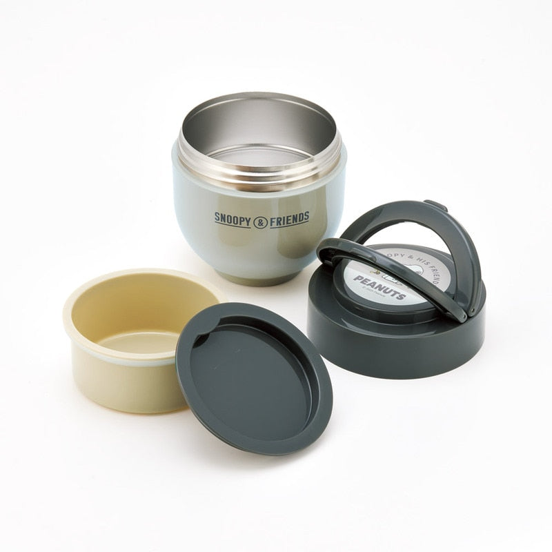 (Pre-Order) Skater Folding with Handle Warm Cold Insulation Rice Bowl Jar 540ml Snoopy