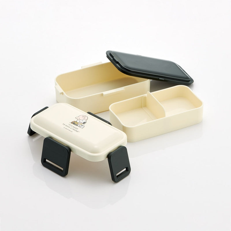 (Pre-Order) Skater Antibacterial fluffy lid bento box that prevents side dishes from collapsing 2 tiers/600ml Snoopy