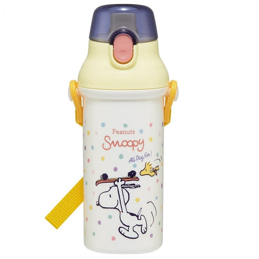 (Pre-Order) Skater Children's direct-drink plastic water bottle, 480ml, Snoopy Skateboard