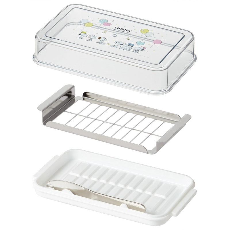 (Pre-Order) Skater Butter Case Cut Stainless Steel 200g Butter Cut with Cutter Dishwasher Snoopy