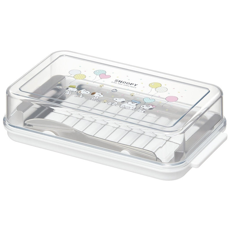 (Pre-Order) Skater Butter Case Cut Stainless Steel 200g Butter Cut with Cutter Dishwasher Snoopy