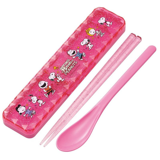 (Pre-Order) Skater Skater Chopsticks and Spoon Set Peanuts 75th