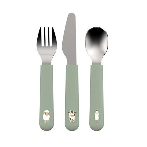 (Pre-Order) Little Dutch Children's cutlery set - Green - Little Farm
