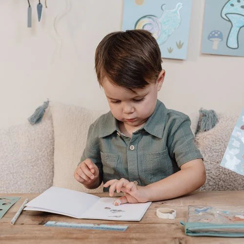 (Pre-Order) Little Dutch Pencil case with contents - Blue - Forest Friends