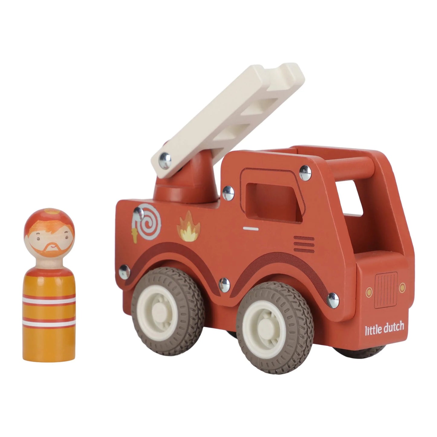 (Pre-Order) Little Dutch Wooden fire truck – Red – Essentials