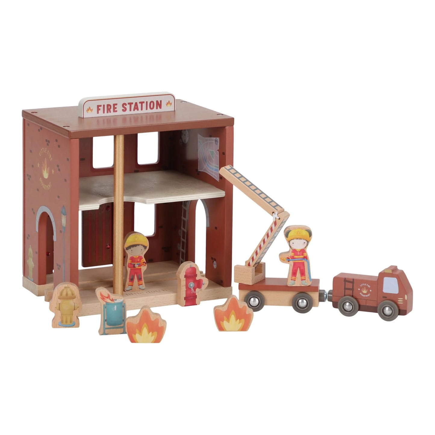 (Pre-Oreder) Little Dutch Wooden fire station – Red – Essentials