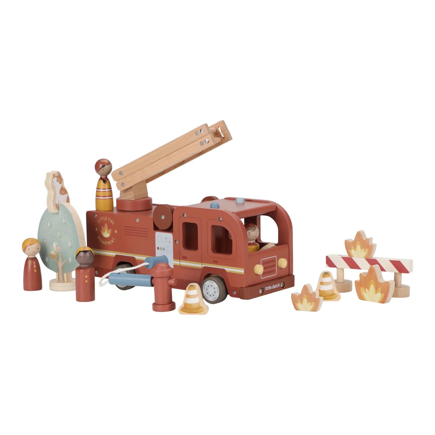 (Pre-Order) Little Dutch Wooden fire truck – Red – Essentials