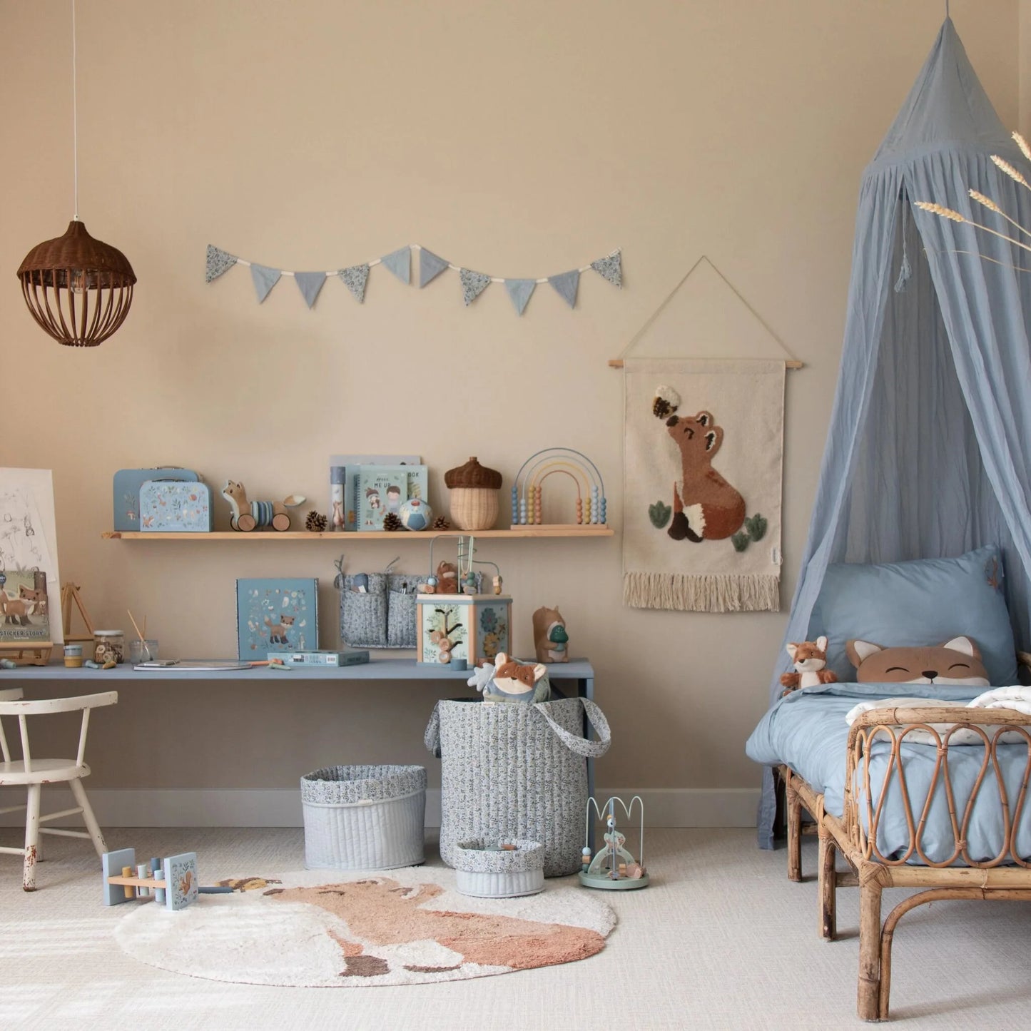 (Pre-Order) Little Dutch Wall tapestry fox - White - Forest Friends