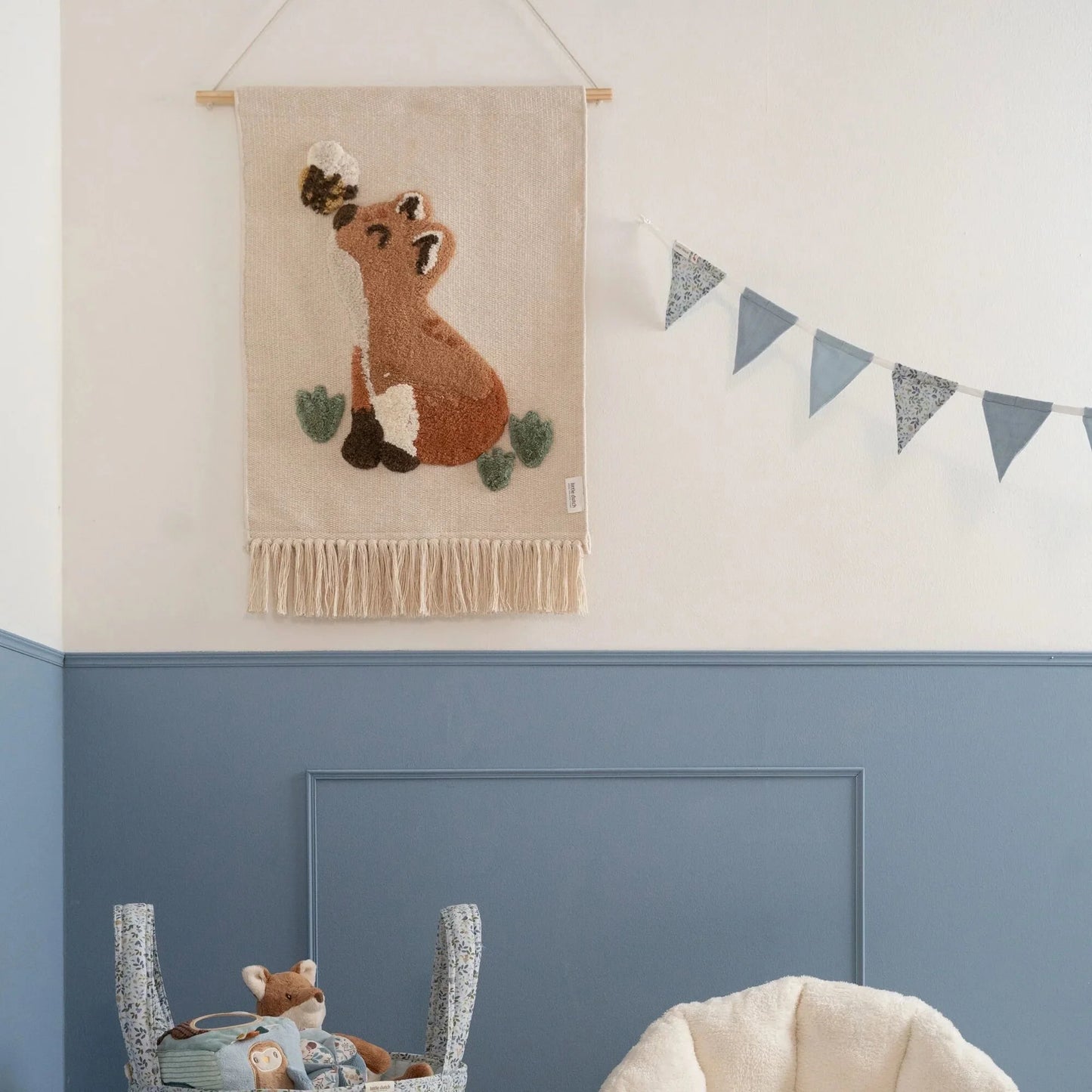 (Pre-Order) Little Dutch Wall tapestry fox - White - Forest Friends