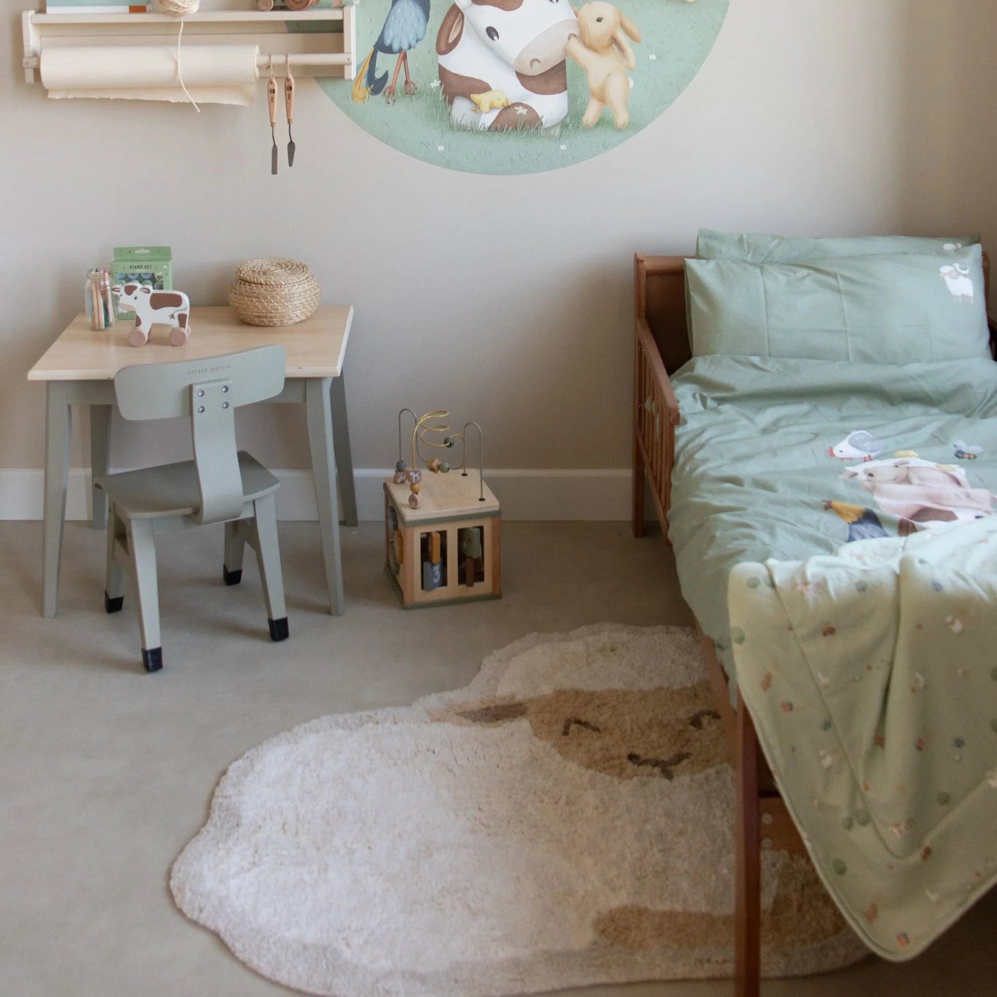 (Pre-Order) Little Dutch Rug sheep - White - Little Farm