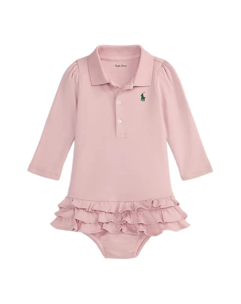(Pre-Order) Ralph Lauren Ruffled Soft Cotton Polo Dress & Bloomer