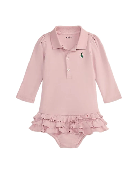 (Pre-Order) Ralph Lauren Ruffled Soft Cotton Polo Dress & Bloomer