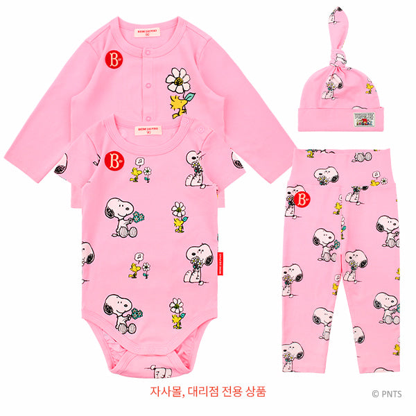 (Pre-Order) Bebedepino Baby Flower Woodstock All-Over Loungewear Suit Set