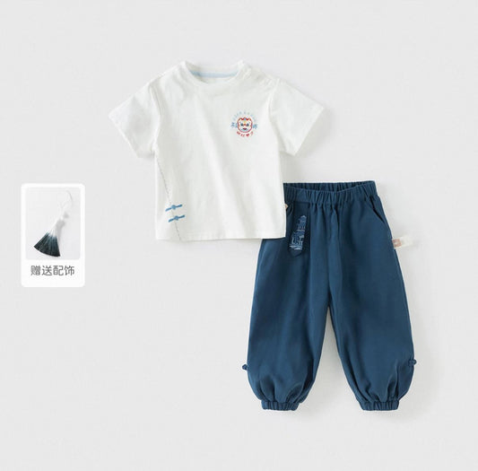 (Pre-Order) Dave & Bella Blue Dragon Long-sleeved Clothing Set