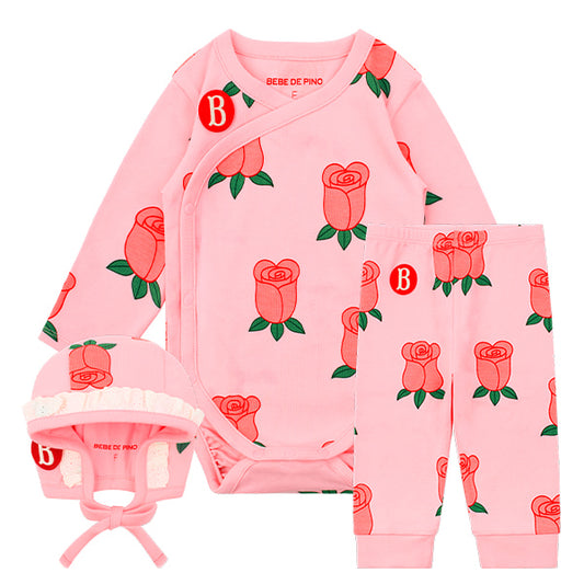 (Pre-Order) Bebedepino Newborn Rose All-Over Bodysuit Set