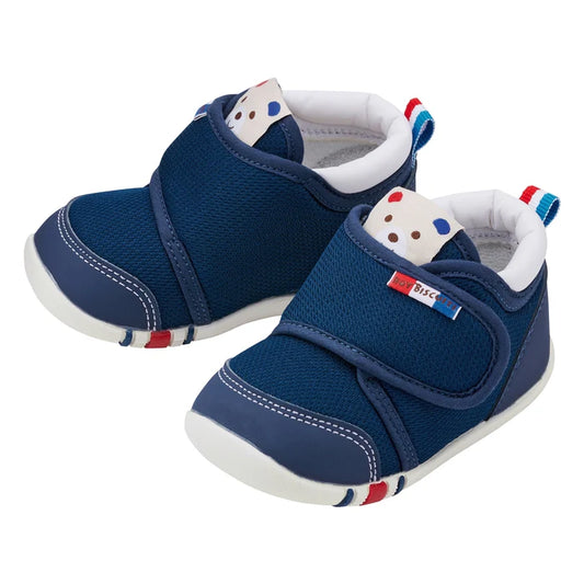 (Pre-Order) Mikihouse First Baby Shoes White Navy