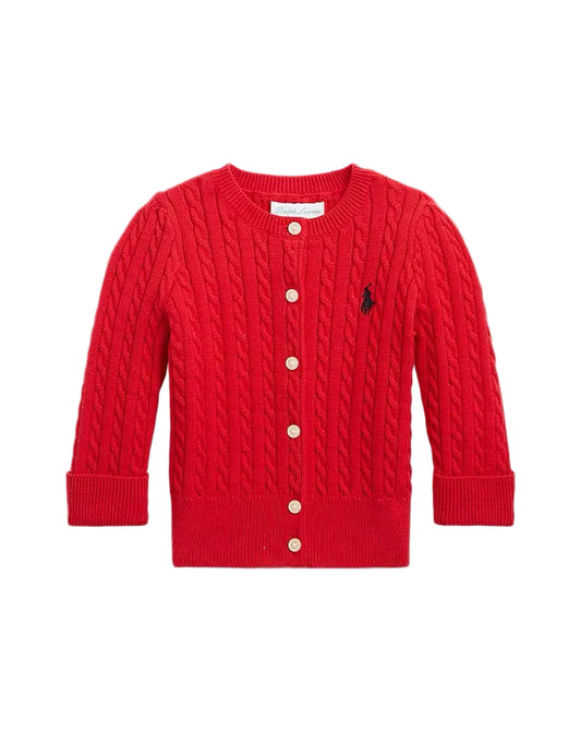 (Pre-Order) Ralph Lauren Mini-Cable Cotton Cardigan Red