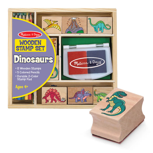 (Pre-Order) Melissa & Doug Wooden Stamp Set - Dinosaurs