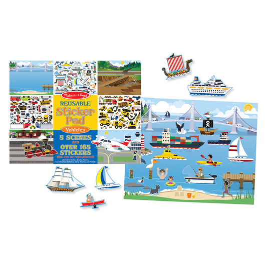 (Pre-Order) Melissa & Doug Reusable Sticker Pad - Vehicles