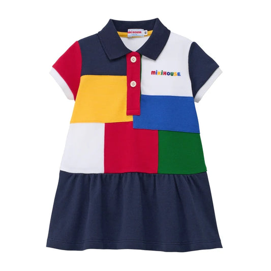 (Pre-Order) Mikihouse One Piece Polo Dress Navy Blue