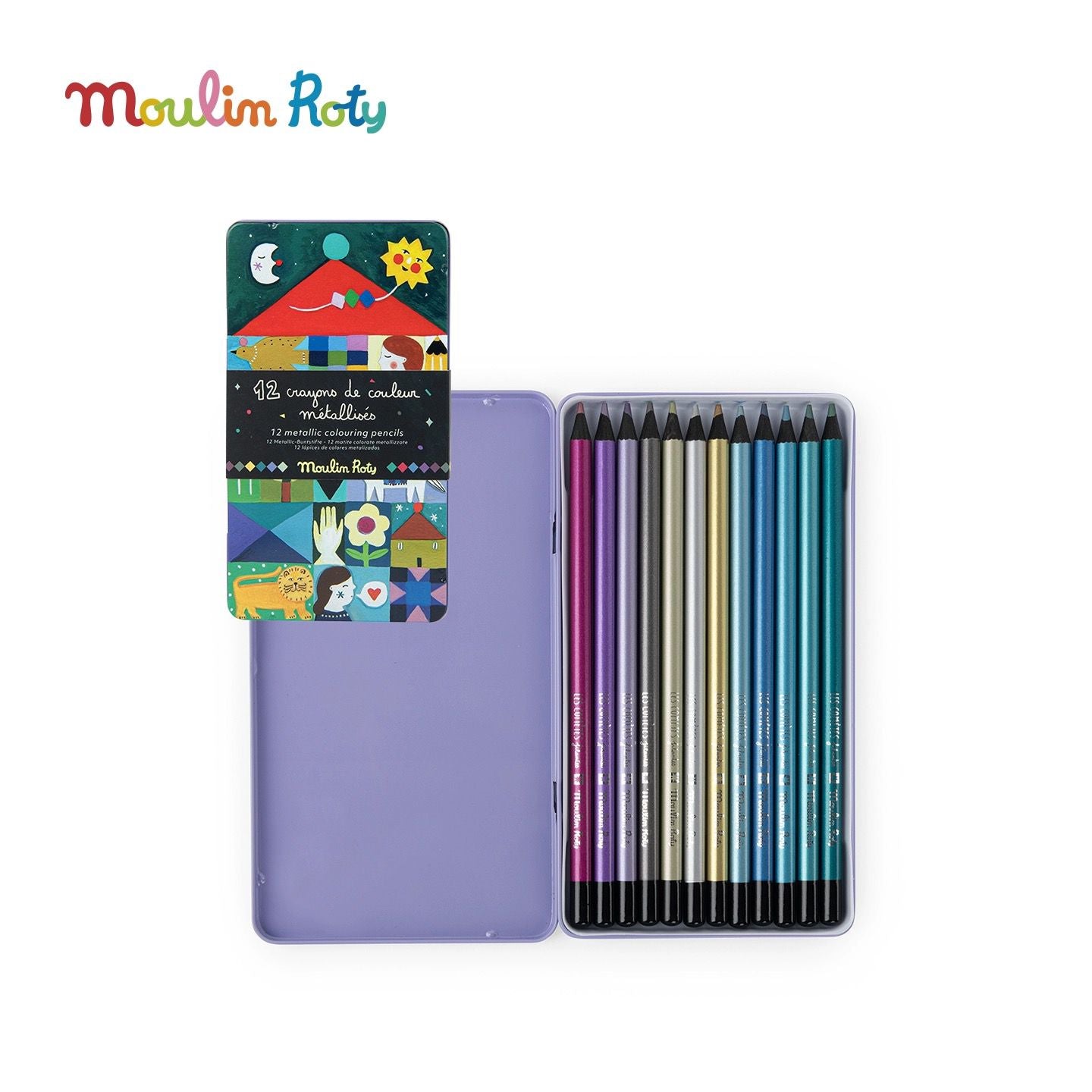 (Pre- Order) Moulin Roty Metalic Color Crayon 12pc