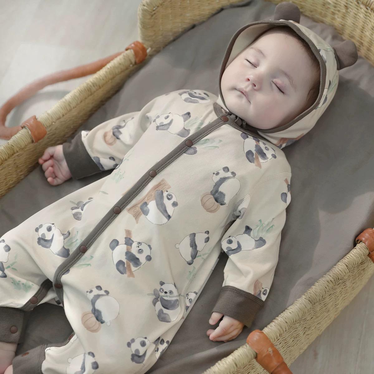 (Pre-Order) Han Gong Fu Zen Panda Long-Sleeve Romper