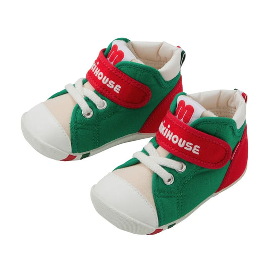 (Pre-Order) Mikihouse Mikihouse Bear First Baby Shoes Redx Green