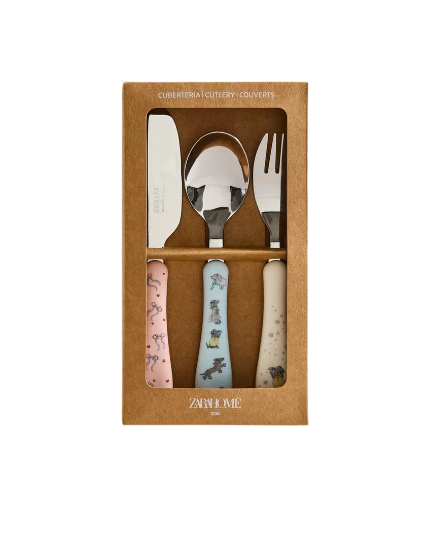 (Pre-Order) Zara Home Children's Skater Dog Cutlery Set